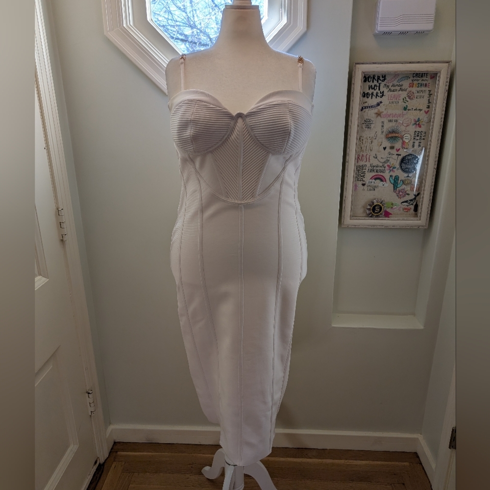 White midi bodycon dress
